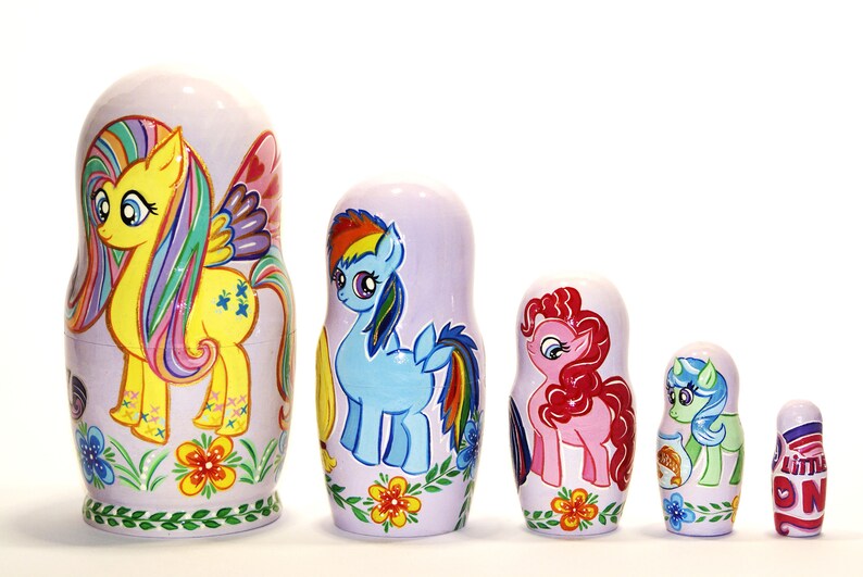 My Little Pony nesting doll Dash Princess Celestia Cadance Etsy