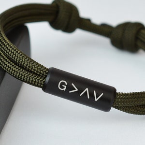 God is groter dan de hoogte- en dieptepunten Inspirerende armband, bevestigingscadeau religieuze sieraden, christelijk, heren, aanmoedigingscadeau