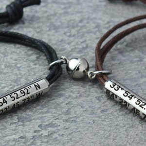 Couples Coordinates bracelet, Magnetic bracelets, coordinate boyfriend girlfriend bracelet. Magnets Couples His and hers Matching Bracelet