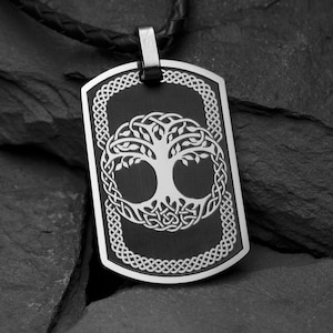 Celtic Tree of Life Necklace, Celtic Irish Jewelry, Unique Mens Jewelry Gift. Custom Men Leather Necklace. Gift for Dad, Husband, Boyfriend