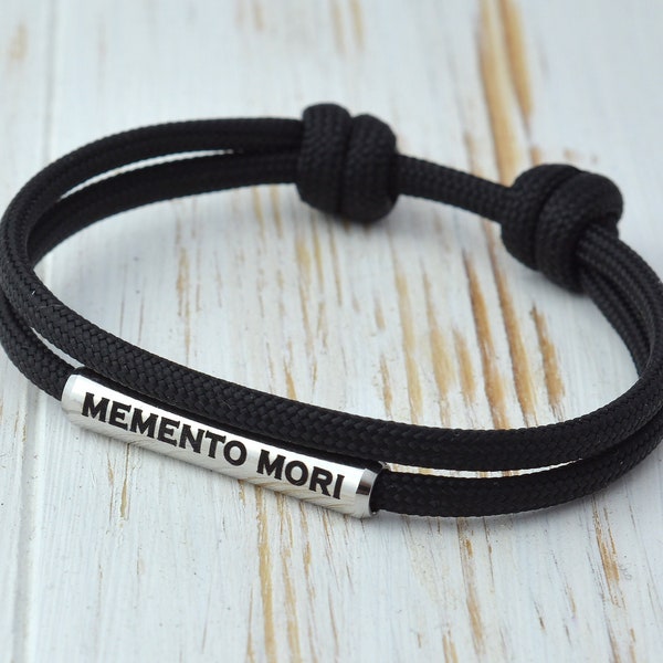 Memento Mori. Gothic Jewellery. Literary Gifts. Latin Quote Bracelet