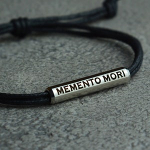 Memento Mori. Gothic Jewellery. Literary Gifts. Latin Quote Bracelet