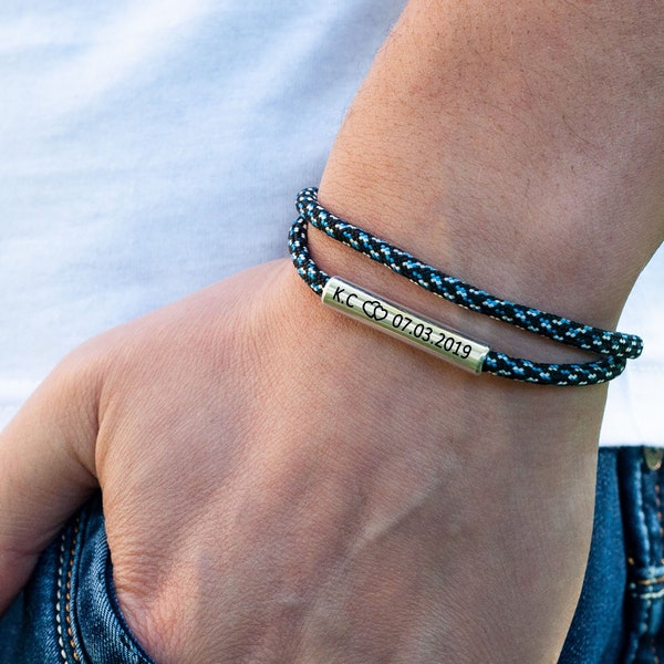 Mens bracelet personalized. surfer bracelet, tennis bracelet, bead bracelet, his and her gift, custom name bracelet. Initial bracelet