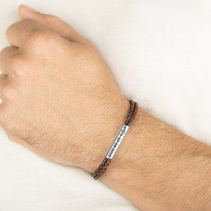 Men's Personalized Bracelet. Men's Custom Bracelet. Men's Engraved Bracelet. Personalized long distance Bracelet. Boyfriend Gift, Husband