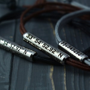 Boyfriend Coordinates bracelet, Couples coordinate bracelet, long distance coordinates bracelets, Men personalized Bracelet, Couples Gift