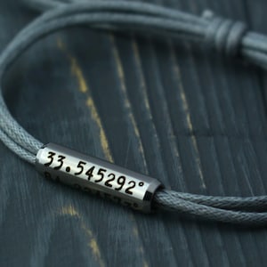Coordinates Bracelet Mens. GPS Bracelet long distance, Personalized Couples Bracelet Anniversary gift for boyfriend girlfriend Gift