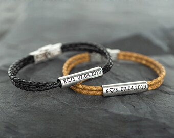 Armband voor stellen, gepersonaliseerde koppelarmbanden, armbanden jubileumdatum, kerstcadeau jubileumcadeau voor vriend vriendin op maat