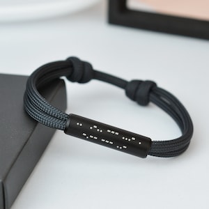 Custom Morse Code Men Bracelet. Anniversary Gift for Boyfriend, Husband, Father, Godfather, Brother. Father's day Bracelet gift. Engagement