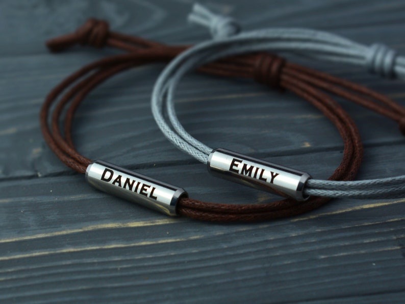 Engraved Couples Bracelet Matching Couple Bracelets Etsy