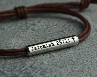 Jeremiah 29:11. I know the plans I have for you. Daily Reminder cord Bracelet Gift for Women Christian Gift Goddaughter, Daughter