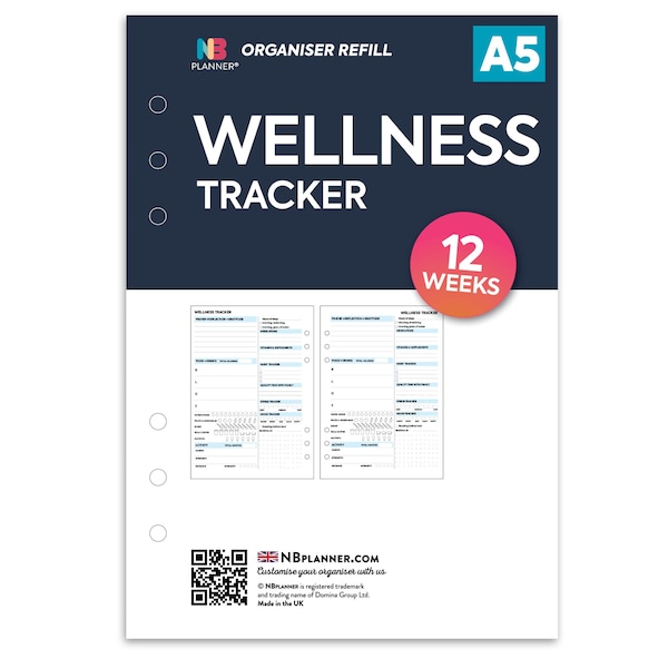 GEDRUCKT A5 Wellness tracker Einlage A5 Filofax A5 Kikki.K Large kompatible Refill