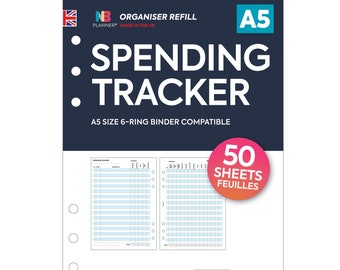 PRINTED A5 Spending tracker Kikki.K Large Filofax A5 Compatible Refill insert