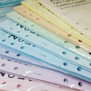 PRINTED A5 size Blank Notepaper Insert Filofax A5 Kikki.K Large Compatible Refill insert coloured pastel and bright image 2
