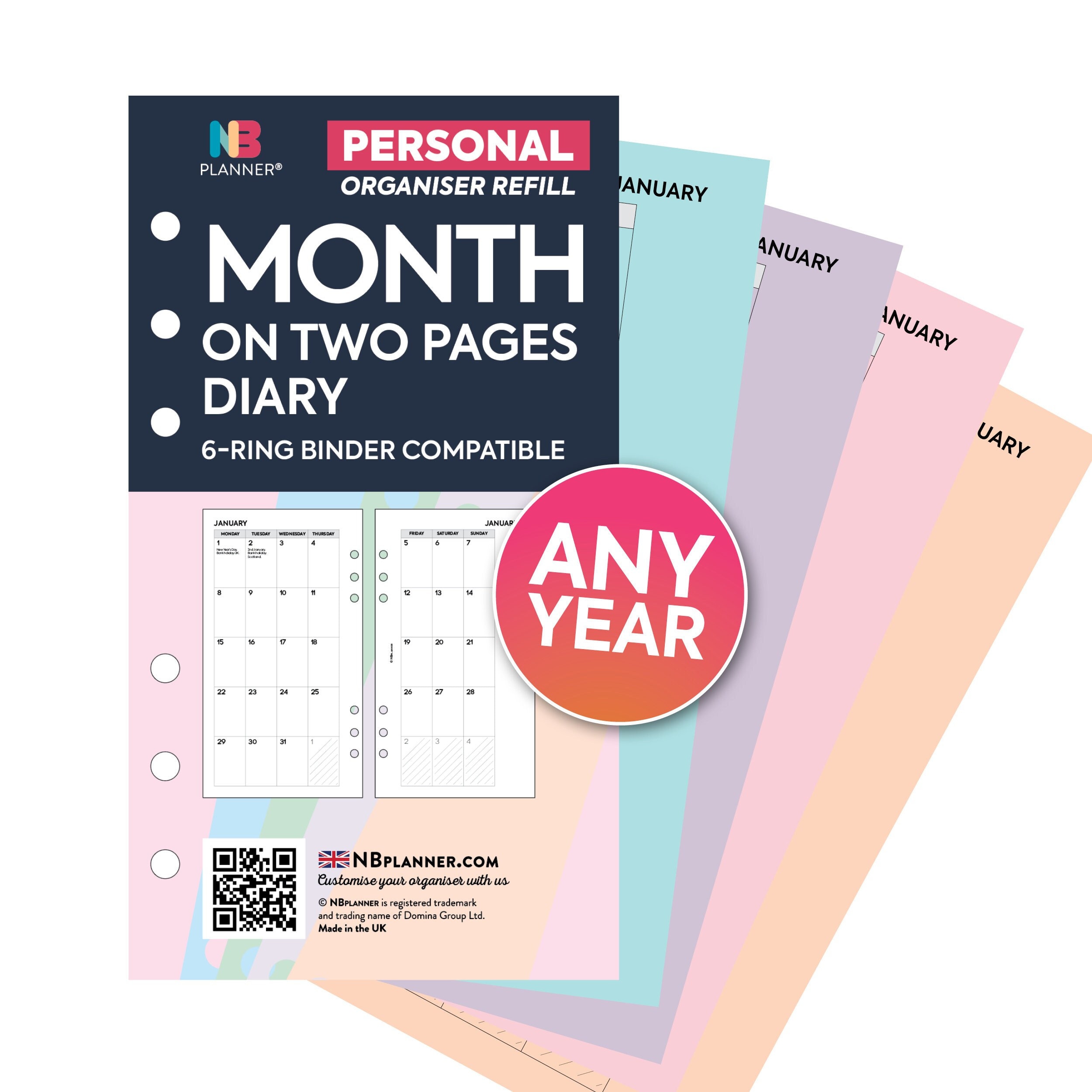 2024 Personal Daily Planner Inserts  Filofax Personal Day Per Page Refill