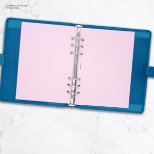 PRINTED A5 size Blank Notepaper Insert Filofax A5 Kikki.K Large Compatible Refill insert coloured pastel and bright image 4