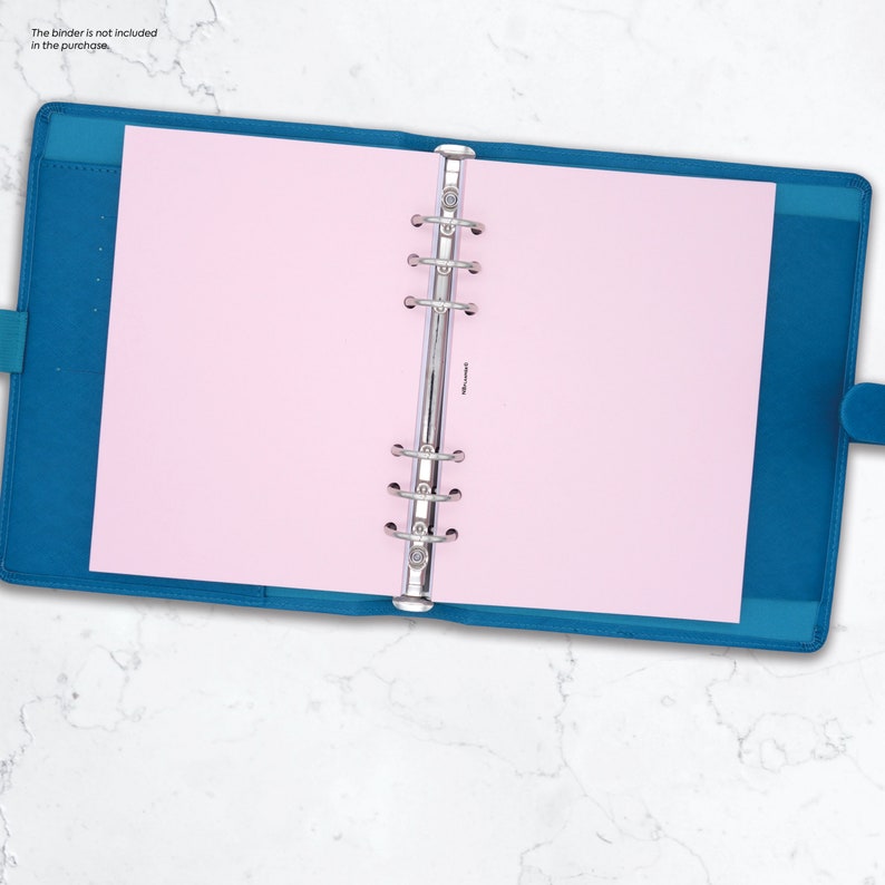 PRINTED A5 size Blank Notepaper Insert Filofax A5 Kikki.K Large Compatible Refill insert coloured pastel and bright image 4