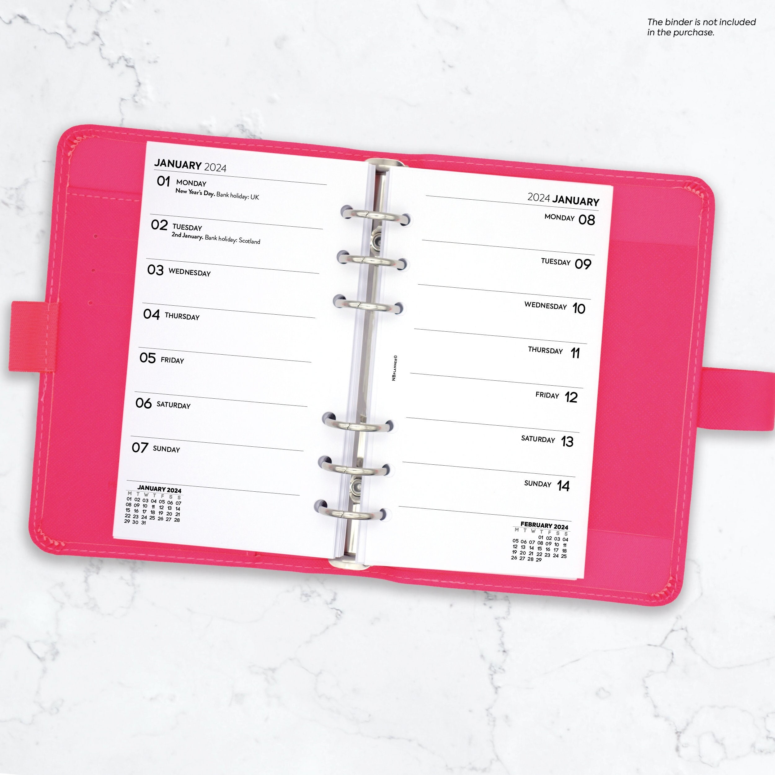  Filofax Calendar Diary Refill, Personal/Compact Size, Day On  One Page
