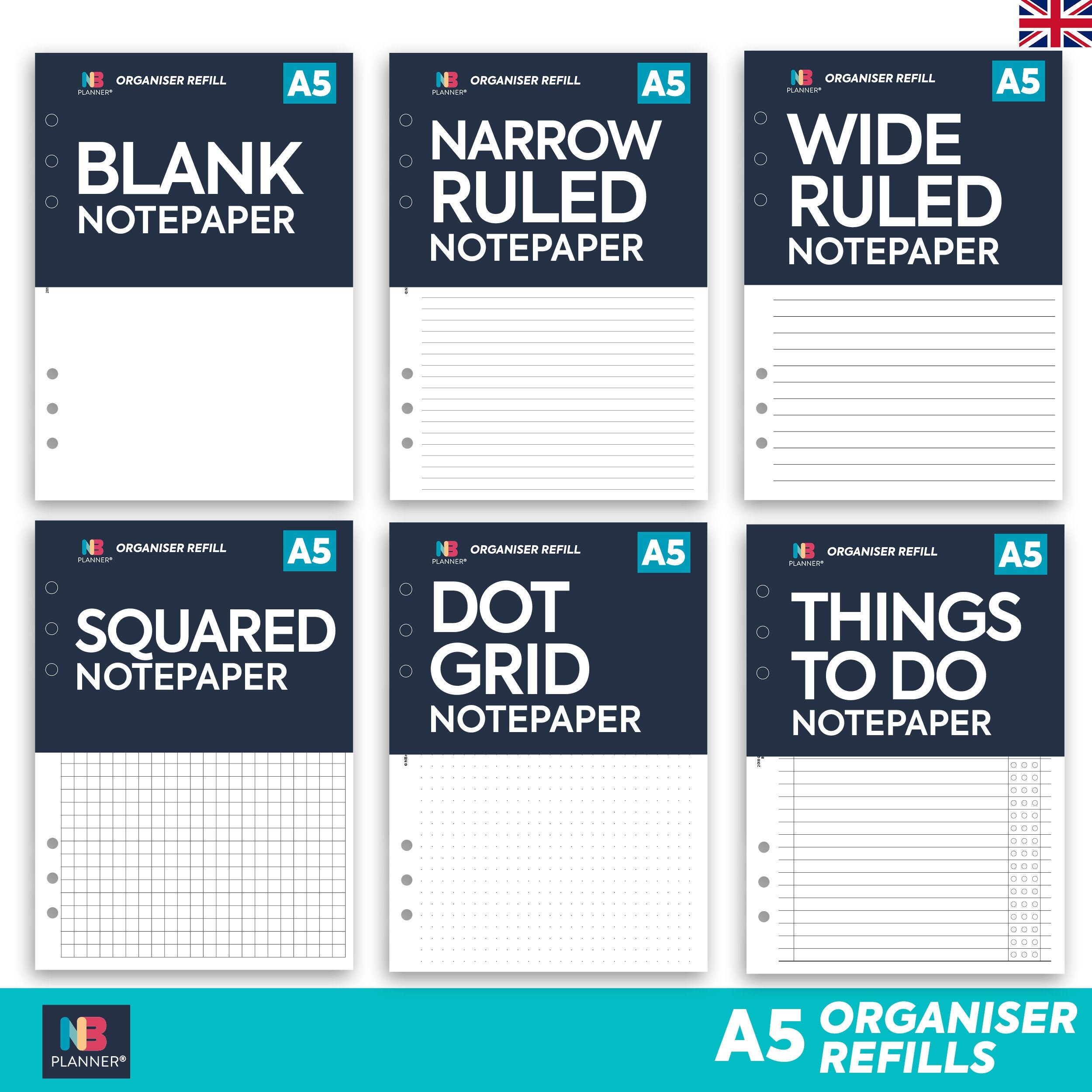 NBplanner A5 Organiser Refills Filofax A5 Compatible A5: Things to do