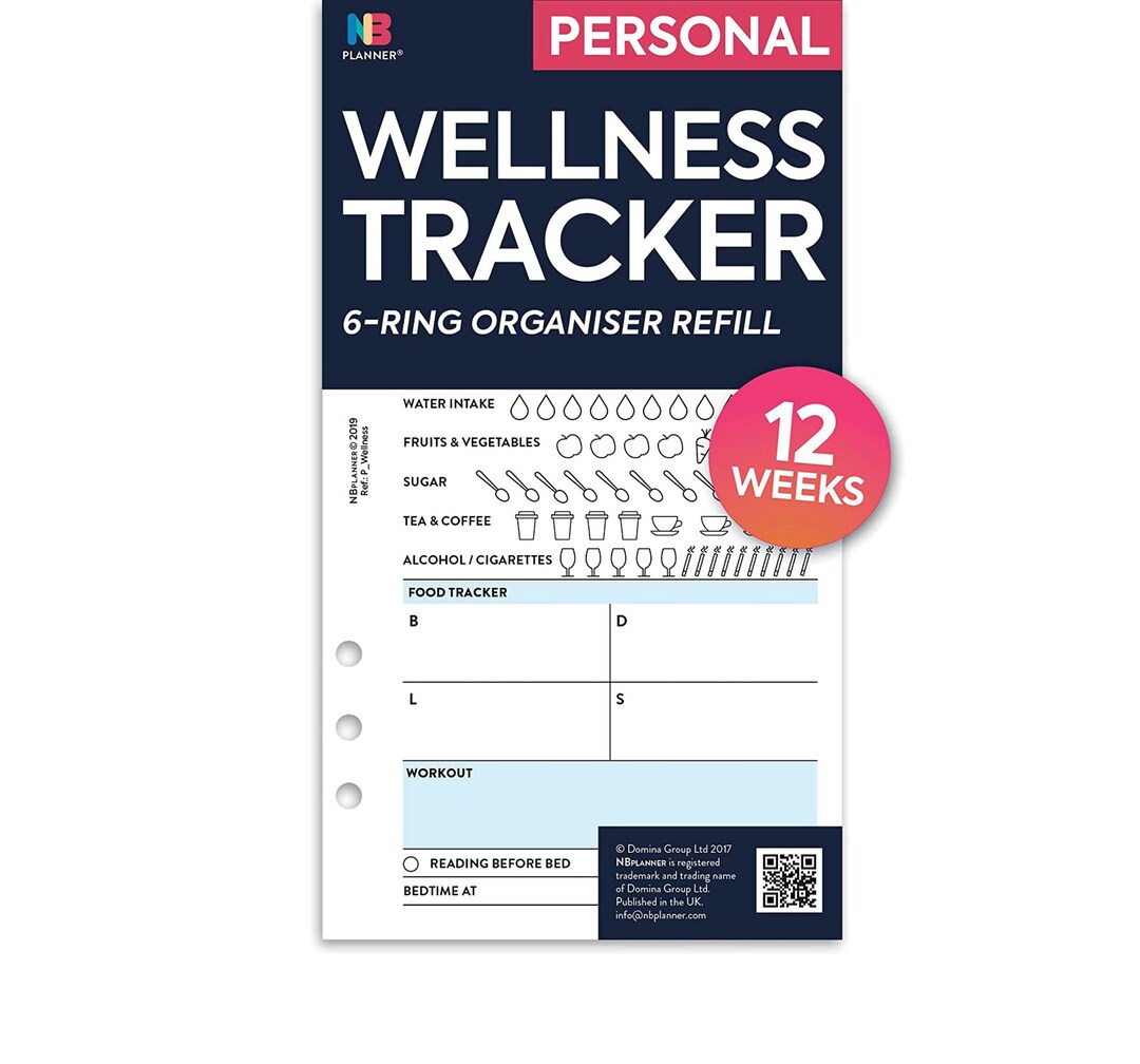 PRINTED Personal Size Wellness Tracker Log Organiser Insert - Etsy