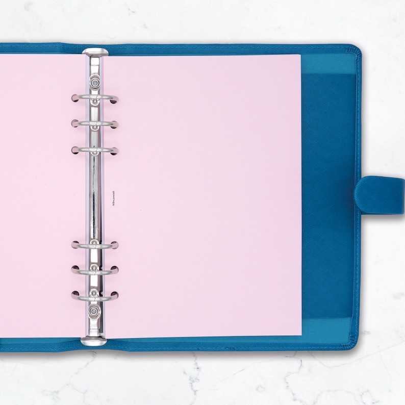 PRINTED A5 size Blank Notepaper Insert Filofax A5 Kikki.K Large Compatible Refill insert coloured pastel and bright image 5