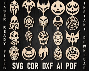 Halloween Laser Cut Earrings SVG, Halloween Jewelry Svg, Spiderweb Earrings SVG, Glowforge Svg, Cricut Leather Tear Drop Earrings Svg Dxf Ai