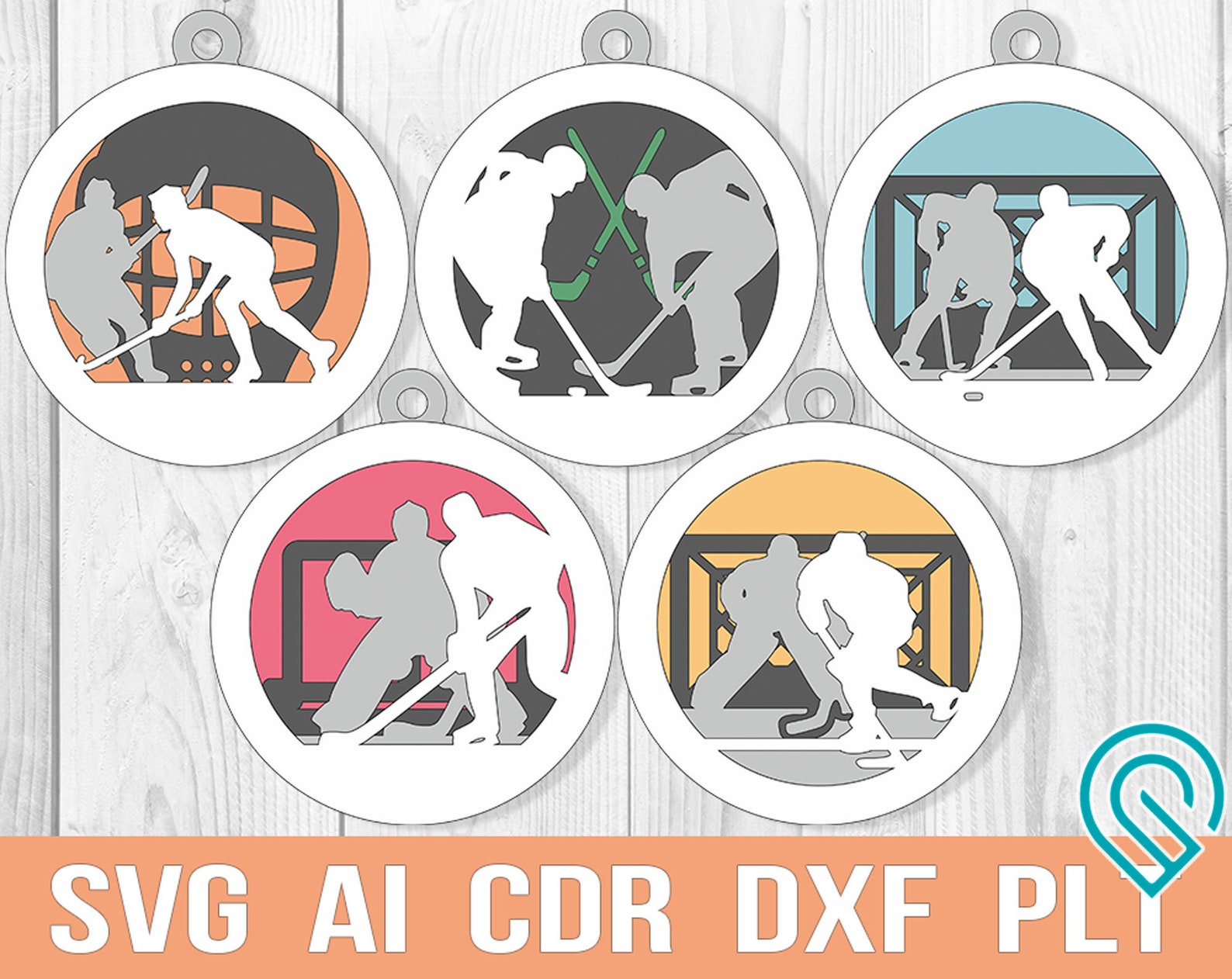 Christmas Hockey Svg Ornament for Laser Cut and Glowforge - Etsy