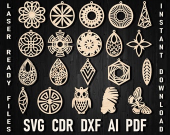 Earrings svg bundle, Instant Download, Tear Drop Svg Earring Bundle, Pendant Svg, Cuttable leather, Svg, Dxf, Jpg, Cdr Teardrops Silhouette