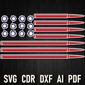 Svg Bullet USA American Flag, Digital Vector Download in High Quality, Printable, Cricut and Silhouette file bullet flag svg, patriotic svg