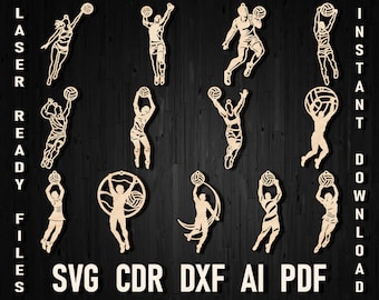 Svg Christmas Volleyball Laser Cut Ornament, Volleyball Glowforge Dxf, Cricut Volleyball Christmas Sport Ornament Xtool Vector Design Pdf