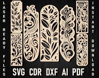 Svg Bookmark Laser Cut, Glowforge Cut File, Bookmark Svg Cricut, Cutting Machine Files, Paper Cut Bookmark Printing Svg, Digital Download