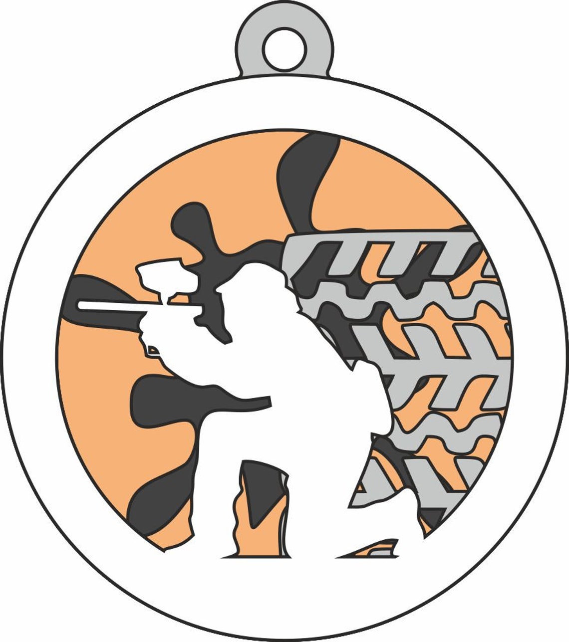 Paintball Svg Multi Layered сhristmas Ornament for Etsy