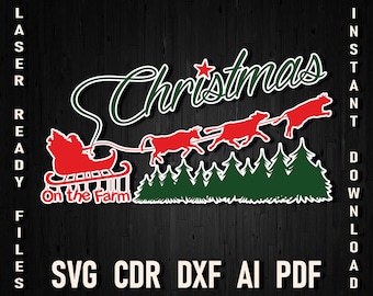 Christmas on the farm svg, Merry Christmas SVG, Santa with cows SVG, Farmhouse Christmas design svg Cricut File, christmas joke fun svg