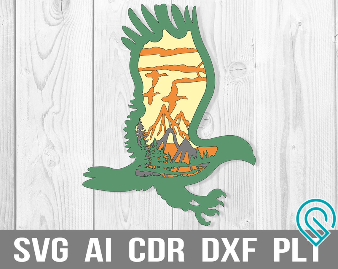 Download Eagle Multilayer Mandala svg fichier Multilayer 3D Panel pour | Etsy