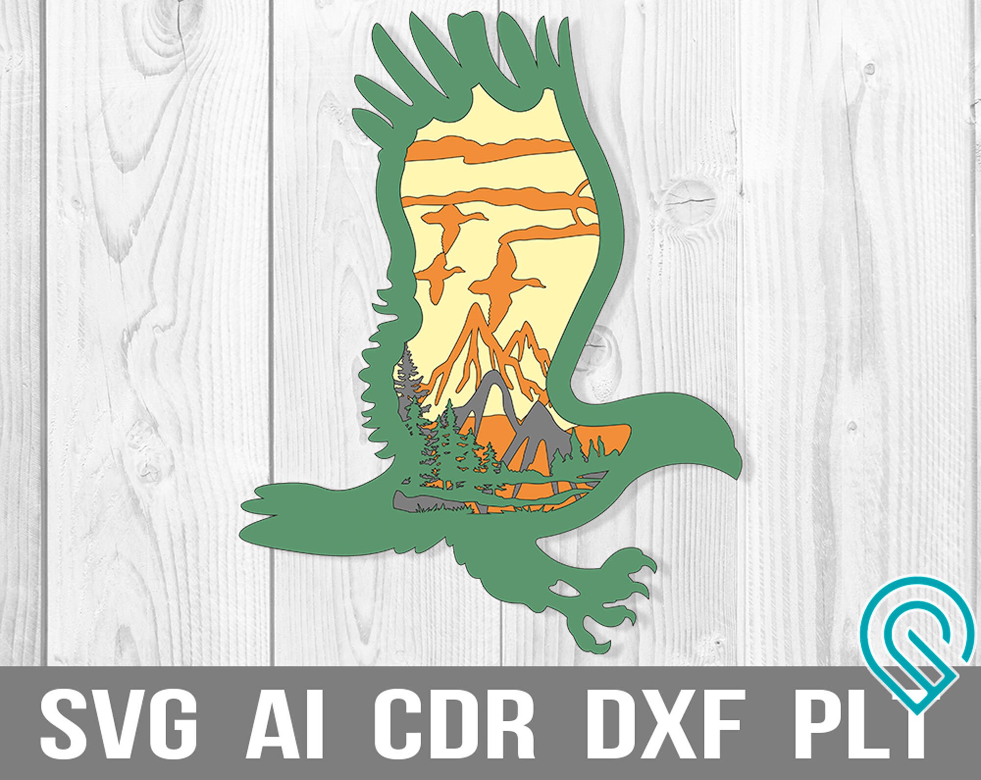 Download Eagle Multilayer Mandala svg bestand Multilayer 3D Panel voor | Etsy