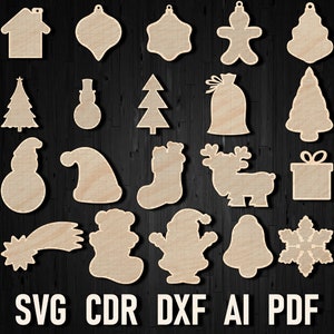 Cross Stitch Christmas Ornaments Svg glowforge laser files for CNC machine, laser cut files cross stitch pattern christmas decoration plt