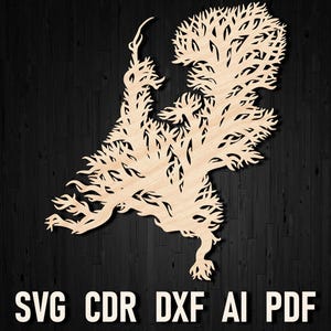 Fichier de carte des Pays-Bas de style arbre pour la découpe laser, carte de la silhouette des Pays-Bas dxf pdf, Glowforge Holland pdf, oeuvre d'art carte du pays art mural