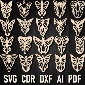 Boucles d'oreilles papillon de nuit découpées au laser, boucle d'oreille insecte Svg, fichiers coupés Glowforge, modèle de boucle d'oreille art numérique ailes de papillon de nuit, ensemble de boucles d'oreilles papillon de mort gothiques
