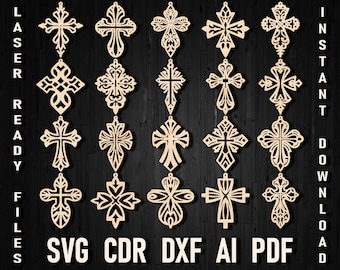 Svg Cross Earring laser cut files, 20 styles glowforge jewellery making, Christian jewellery svg cut design for Silhouette Cricut and Cameo