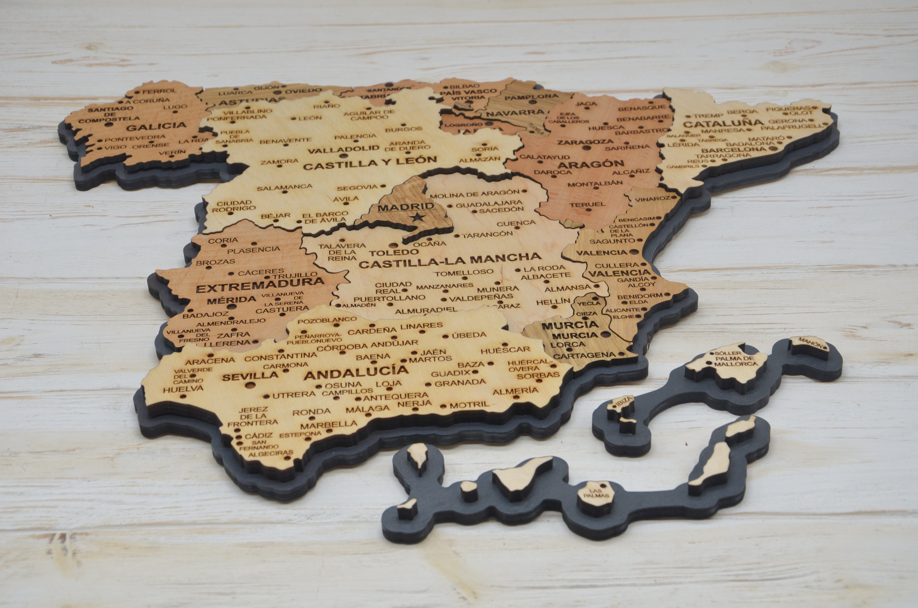 Spain map vector laser cutting file Spain map puzzle Etsy