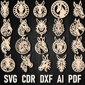 Fichier SVG boucle d'oreille âne pour Glowforge ou découpeur laser, boucles d'oreilles animaux de la ferme, bijoux animaux de la ferme, fichier de téléchargement numérique ferme Pdf Dxf Ai