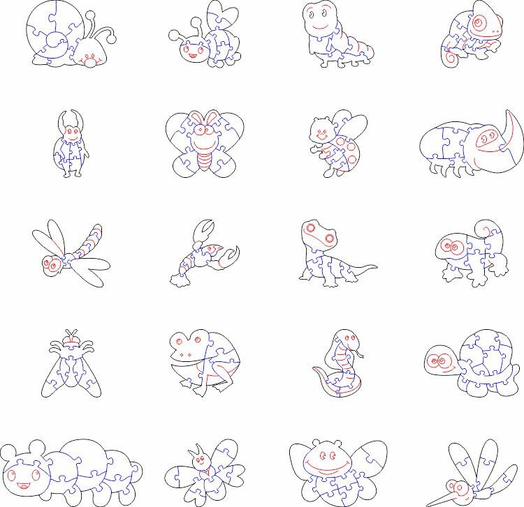 Forge Files Insects Insects Puzzles Svg Laser Cut Bundle File, Glowforge File Vector Plans ...