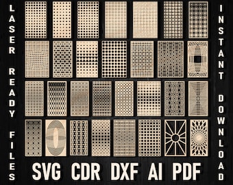 Dxf Laser Cut Geometric door panel pattern screen svg, decorative room divider Glowforge file for plasma wall partitions stencils ai