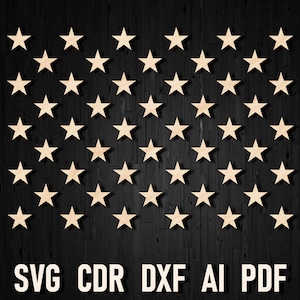 Drapeau américain 50 étoiles svg, 50 étoiles noires Union cdr ai jpg png, 4 juillet étoiles svg fichiers de découpe pour camée silhouette, ScanNCut, Cricut