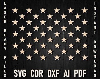 50 Stars American Flag svg, 50 black stars Union cdr ai jpg png, 4th of July stars svg Cutting files for Silhouette Cameo, ScanNCut, Cricut