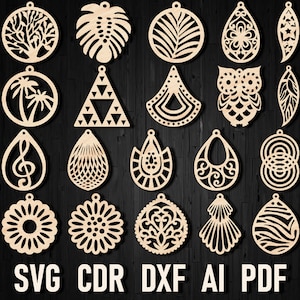 Svg Earring Template, Earrings SVG, Earring Template for laser machine, Silhouette Cut Files, Cricut Jewelry Pendant SVG Cut Files bundle