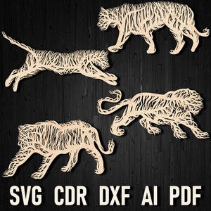 Tiger Tree Wall Art Svg, Tiger Tree Ornament Laser Cut Files Plasma Cutting, Tiger Glowforge Svg, Tiger Decor Panel Silhouette Cricut