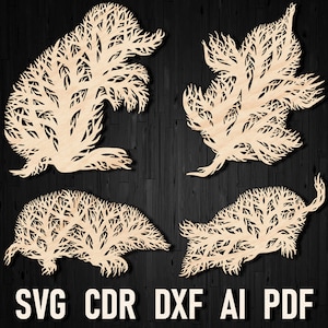 Svg Mole Tree Panel Ornament wall decor design for laser cutting and CNC machine dxf silhouette, Mole silhouette plywood Cricut Glowforge
