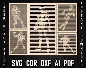 Svg Piłka nożna Sportowy Znak Ścienny Plik Dxf Pliki Glowforge Piłkarz Sztuka Ścienna Dekoracja Cdr Pdf Dxf Miłośnik Sportu Monogramy SVG Plik Cięty Laserowo