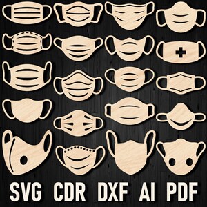 Medizinische Maske svg svg, Chirurgische Gesichtsmaske svg, Atemschutzmaske, Quarantäne svg Clipart cdr, Staubmaske Silhouette Cricut