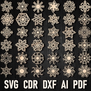 Fuckflake svg laser cut  ornament Bundle Files for Cricut and Silhouette, Christmas Ornament SVG Covid Ornaments Holiday Ornament for Laser